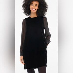 J.Crew Velvet mini dress in black